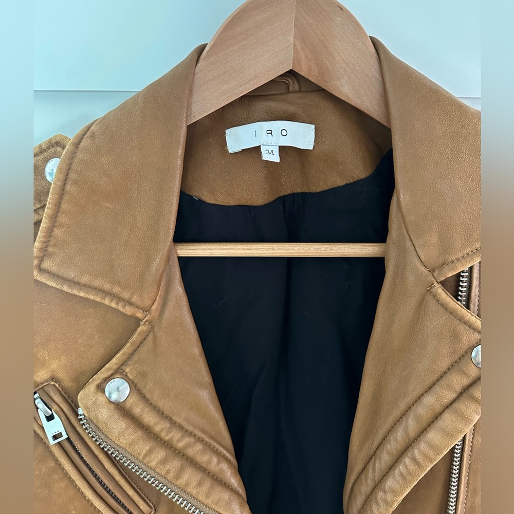 Brown Leather Iro Han Jacket size 34 Xs - Picture 2 of 7